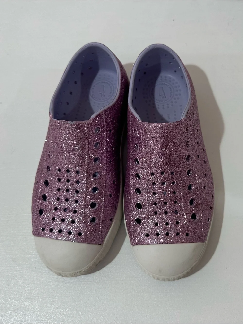 Native Shoes Jefferson Sneaker size C13 purple glitter